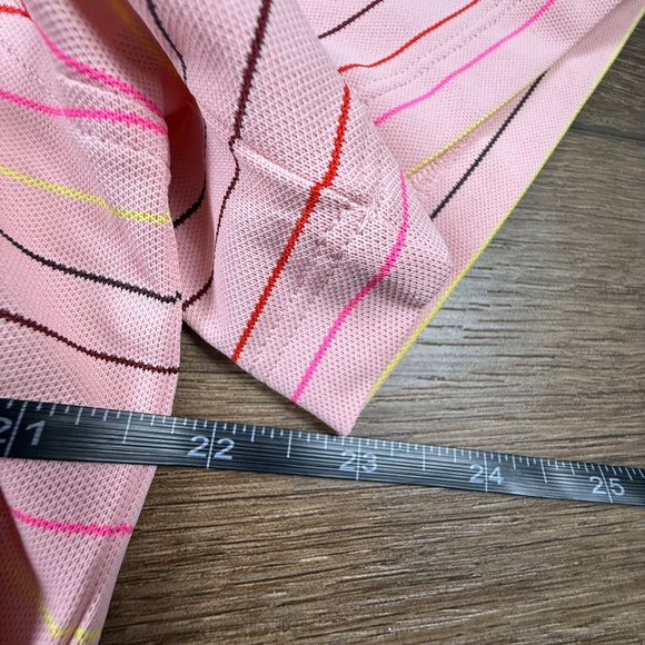 G/Fore Multi Stripe Tech Pique Men's Polo Amour Pink Sz L Golf Business Casual - Picture 4 of 10